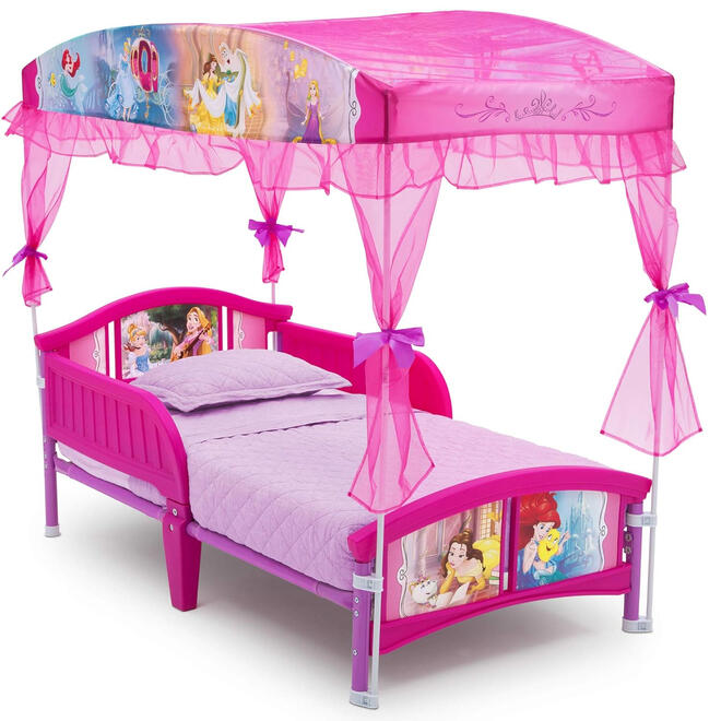 Delta Children Princess Canopy Toddler Bed with Rails