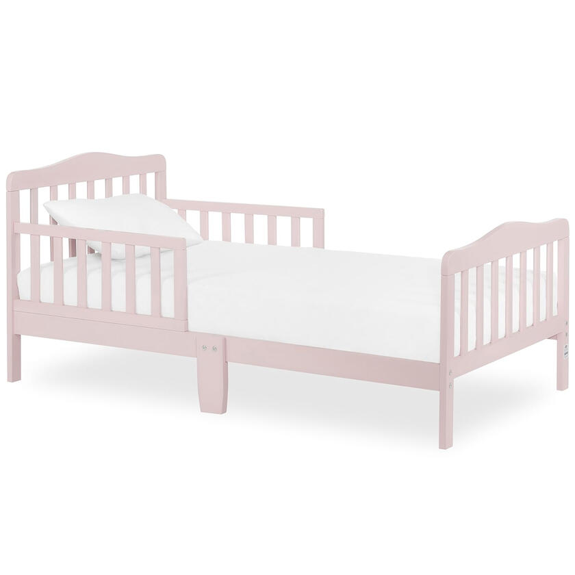 Dream On Me Pink Wooden Toddler Bed with Safety Rails